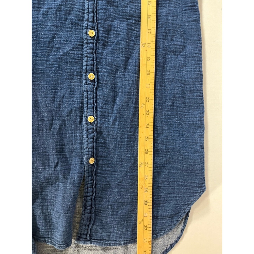 Mother Denim Shirt Dress Womens XS Blue Long Sleeve Button Down Gauze - Picture 8 of 10
